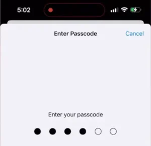 Passcode eingeben