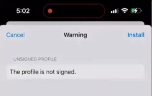 Warnung bei nicht signiertem Profil